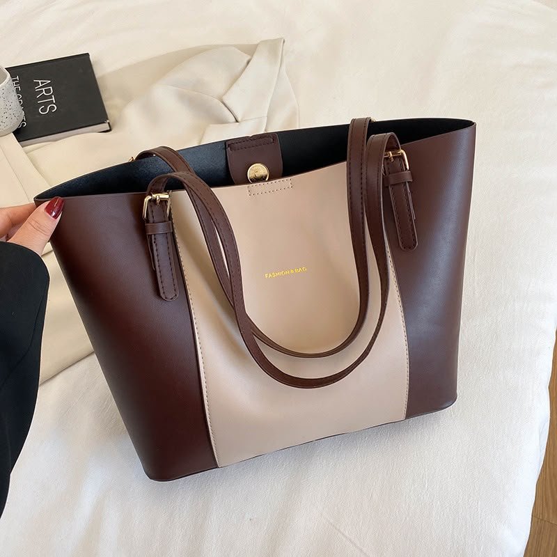 Women’s Colour Block Tote Shoulder Bag