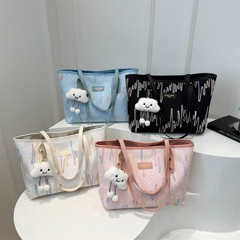 Large Capacity Tote Bag With Charms