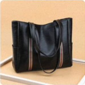 Noir Contrast-Stripe Tote