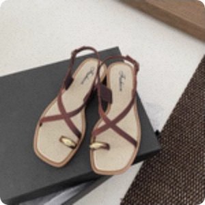 Square Toe Cross Strap Sandals - Image 3